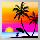 De Warmte van het zonnestrand op Poster (Voorkant)