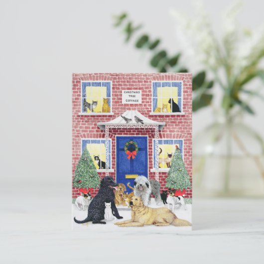 De Warmte van Kerstmis Feestdagenkaart (Staand voorkant)