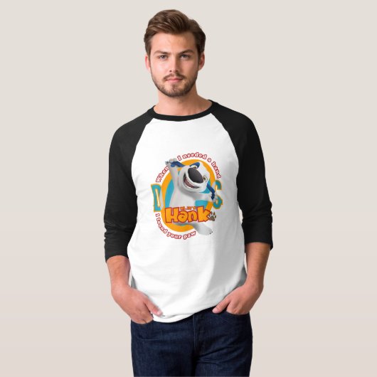 De Warmte van Paw | Mannen 3/4 Sleeve Raglan T-shirt (Voorkant volledig)