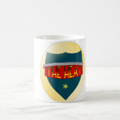 DE WARMTE – Vetgedrukte Badge Mok met Retro Star P (Center)