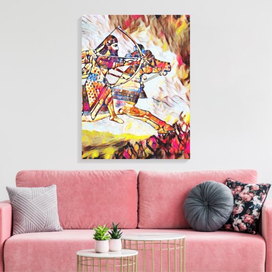 De Warrior Stretched Canvas druk (Insitu (Woonkamer))