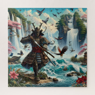 De Warrior tempel van de watervallen Jigsaw Puzzel