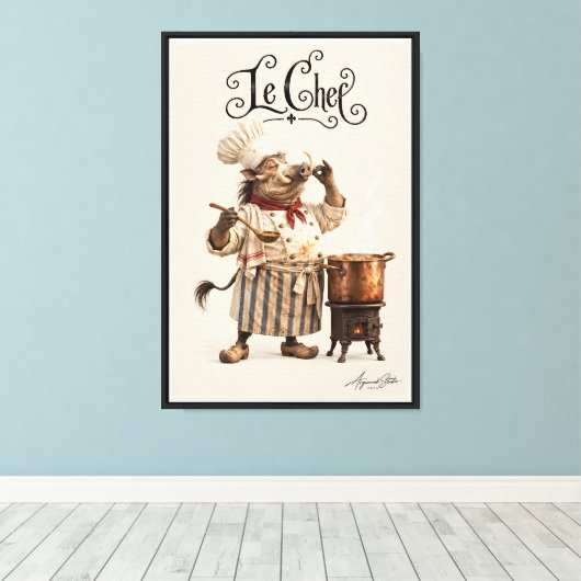 De Warthog Gourmet Canvas Afdruk (Insitu (Houten vloer))