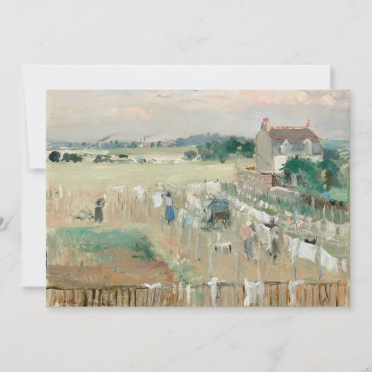 De was buiten hangen om te drogen | Berthe Morisot (Voorkant)