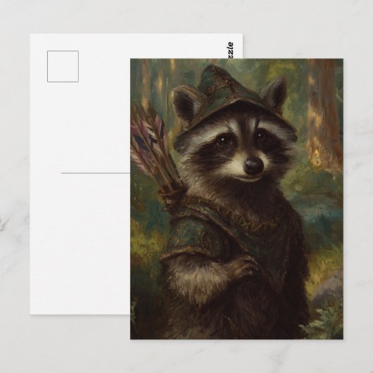 De wasbeer boogschutter briefkaart (Voorkant / Achterkant)