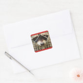 de wasbeer op vierkante sticker (Envelop)