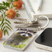 De wasbeer, Procyon lotor Sleutelhanger (Voorkant Rechts)