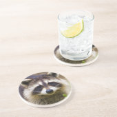 De wasbeer, Procyon lotor Zandsteen Onderzetter (Zijkant)