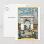 De Washington Arch. New York.  schilderen. Briefkaart (Voorkant / Achterkant)
