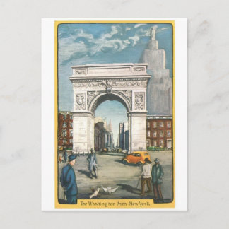 De Washington Arch. New York.  schilderen. Briefkaart