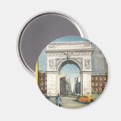 De Washington Arch. New York.  schilderen. Magneet (Voorkant / Achterkant)