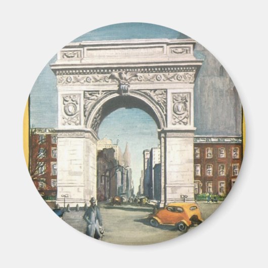 De Washington Arch. New York.  schilderen. Magneet (Voorkant)