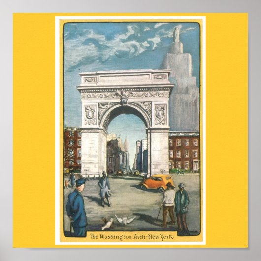 De Washington Arch. New York.  schilderen. Poster (Voorkant)