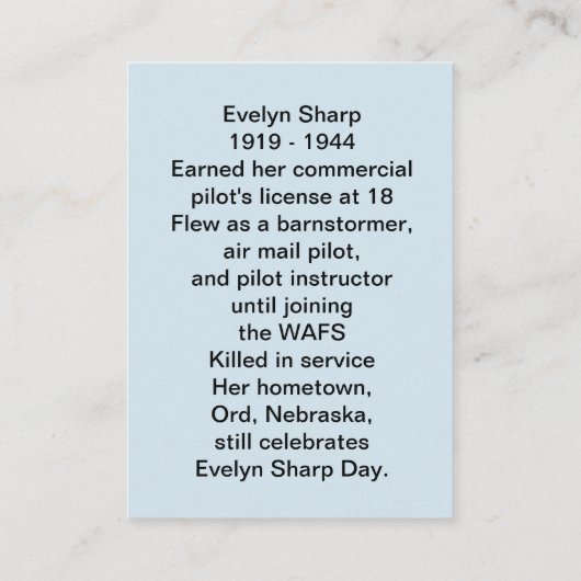 De WASP Evelyn Sharp-handelskaart Visitekaartje (Achterkant)