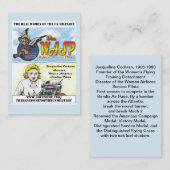 De WASP Jacqueline Cochran-handelskaart Visitekaartje (Voorkant / Achterkant)