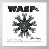 De "Wasp Jr." Radiale-engine Art Poster (Voorkant)
