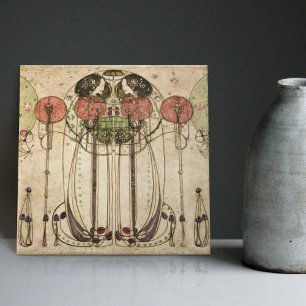 De Wassail Mackintosh Art Nouveau Wall Decor Cera Tegeltje