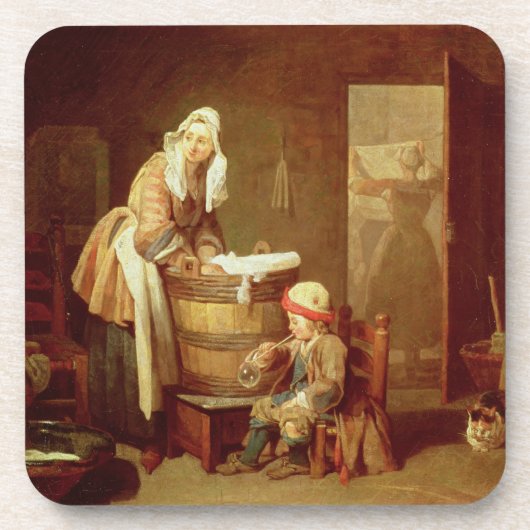 De wasvrouw drankjes onderzetter (Voorkant)