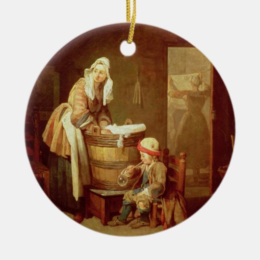 De wasvrouw keramisch ornament (Voorkant)