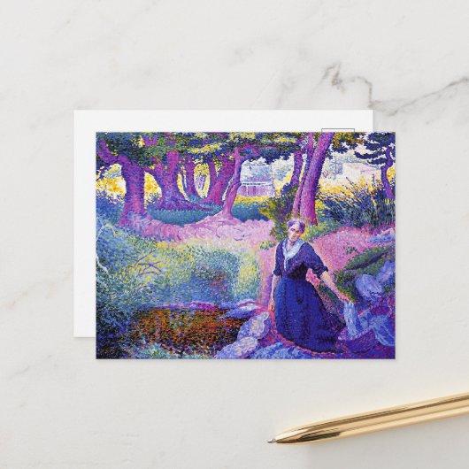 De Wasvrouw, schilderij, Briefkaart (Voorkant / Achterkant in situ)