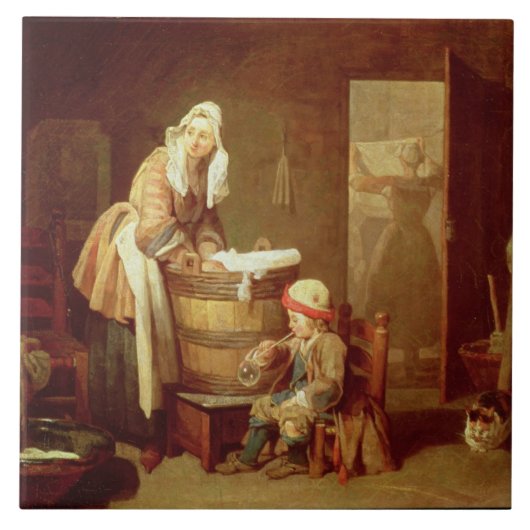 De wasvrouw tegeltje (Voorkant)