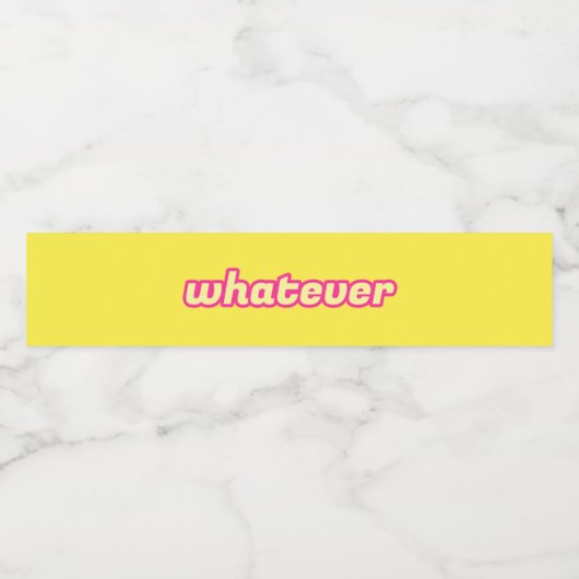 De 'Wat'-kunst Waterfles Etiket (Enkel label)