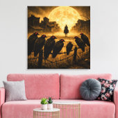 De Watchers: Gotische Cowboy Stadsingang Canvas Afdruk (Insitu (Woonkamer))