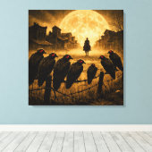 De Watchers: Gotische Cowboy Stadsingang Canvas Afdruk (Insitu (Houten vloer))