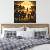 De Watchers: Gotische Cowboy Stadsingang Canvas Afdruk (Insitu (Slaapkamer))