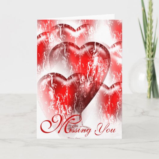 De water-bespatte Harten die u kaarden missen Kaart (Voorkant)