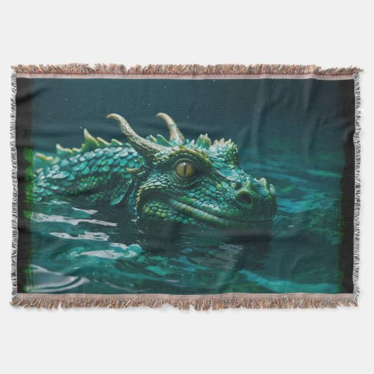 De Water Dragon Fantasy Kunst Deken (Voorkant)