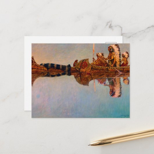 De waterbegrafenis door Newell Convers Wyeth Feestdagenkaart (Voorkant / Achterkant in situ)