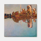 De waterbegrafenis door Newell Convers Wyeth Magneet (Voorkant)