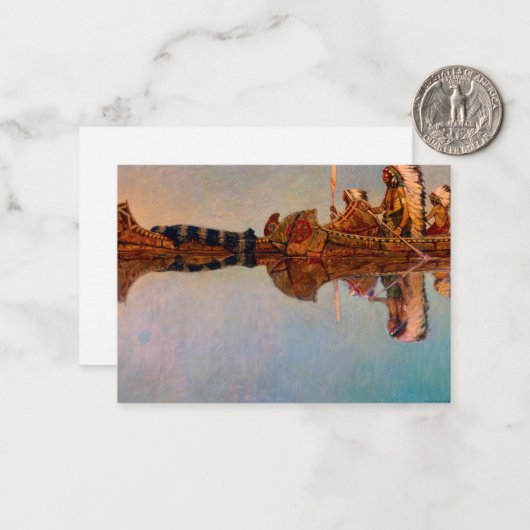 De waterbegrafenis door Newell Convers Wyeth Notitiekaartje (Voorkant / Achterkant in situ)