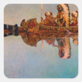 De waterbegrafenis door Newell Convers Wyeth Vierkante Sticker (Voorkant)