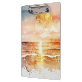 De Watercolor Beach Serie Ontwerp 1 Klembord (Links)