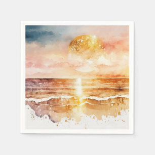 De Watercolor Beach Serie Ontwerp 1 Servet