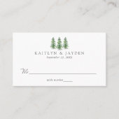 De Watercolor Dennenboom Bos Bruiloft Collectie Plaatskaartje (Voorkant)