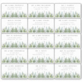 De Watercolor Pine Tree Forest Trouwcollectie Sticker (Voorkant)