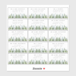 De Watercolor Pine Tree Forest Trouwcollectie Sticker