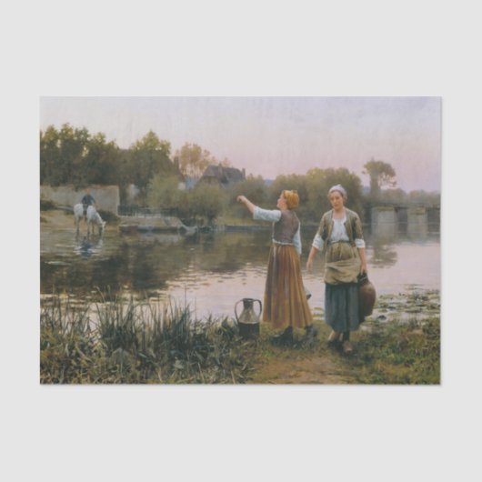 De Waterdragers door Daniel Ridgway Knight Tissuepapier (Voorkant)