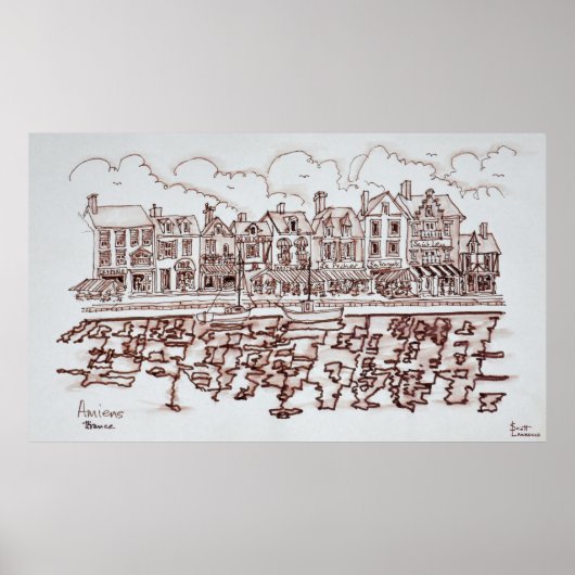 De Waterfront, Amiens | Somme, Frankrijk Poster (Voorkant)