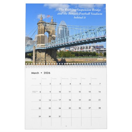 De waterfront van de kalender Cincinnati/Newport W (Mar 2026)