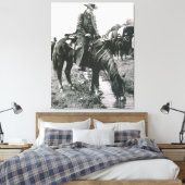 De watergatencowboy op paardendoek Print (Insitu (Slaapkamer))