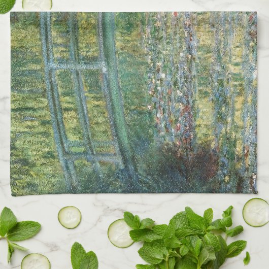 De waterlelie vijver | Franse schilderkunst Theedoek (Gevouwen)