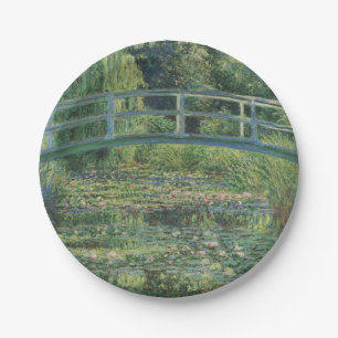 De Waterlelie Vijver, Landschap Olie Schilderij, M Papieren Bordje
