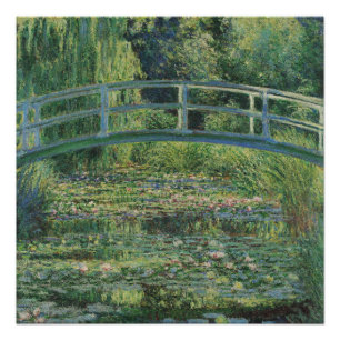 De Waterlelie Vijver, Landschap Olie Schilderij, M Perfect Poster