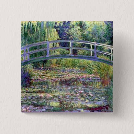 De waterLily Pond van Claude Monet Vierkante Button 5,1 Cm (Voorkant)