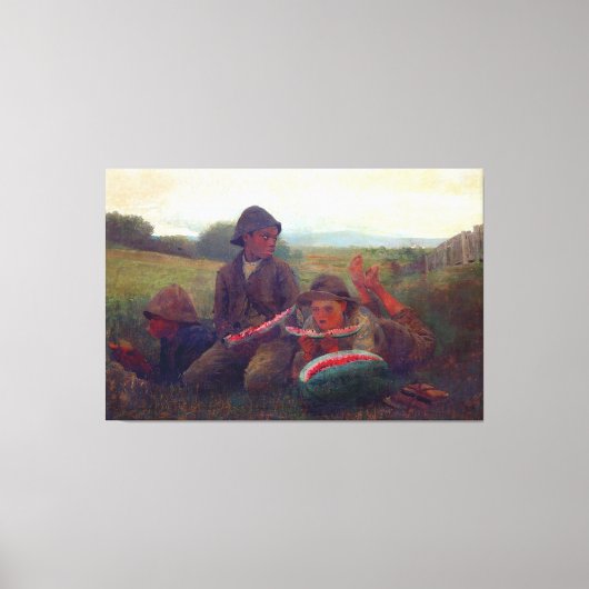 De Watermeloen Jongens - Homer Winslow Canvas Afdruk (Voorkant)