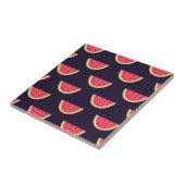 De Watermeloen van het neon op Paars Patroon Tegeltje (Zijkant)